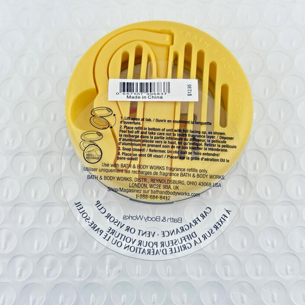 Bath & Body Works Yellow Sun Pattern Car Fragrance Holder Clip NEW‎ - Picture 3 of 4